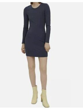 Vero Moda Long‎ Sleeve Open Back Mini Dress Blue Medium New
